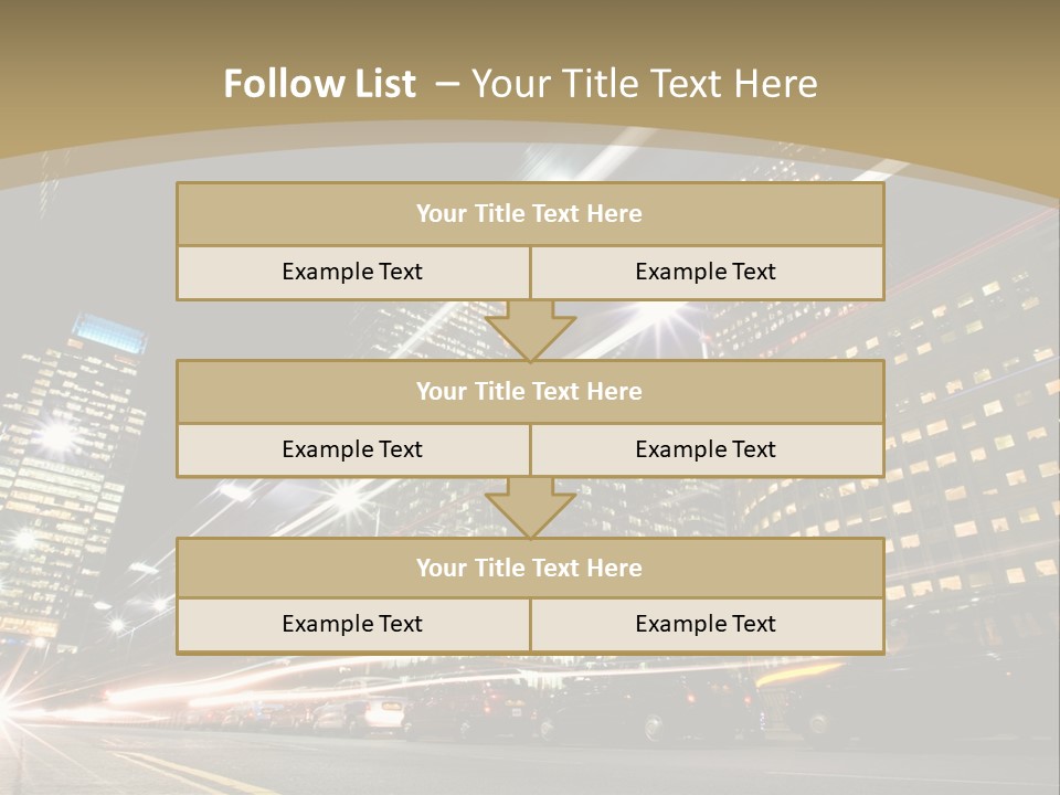 Nightime In The Financial City District PowerPoint Template