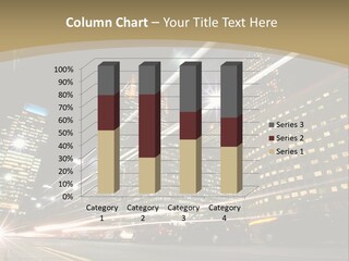 Nightime In The Financial City District PowerPoint Template