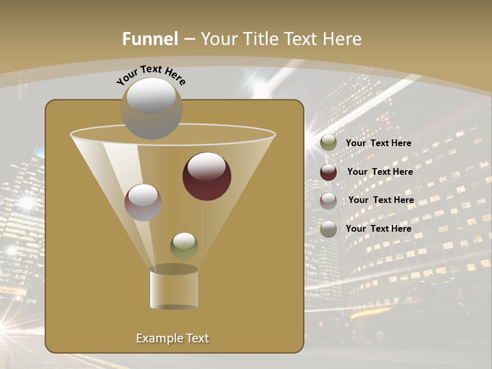 Nightime In The Financial City District PowerPoint Template