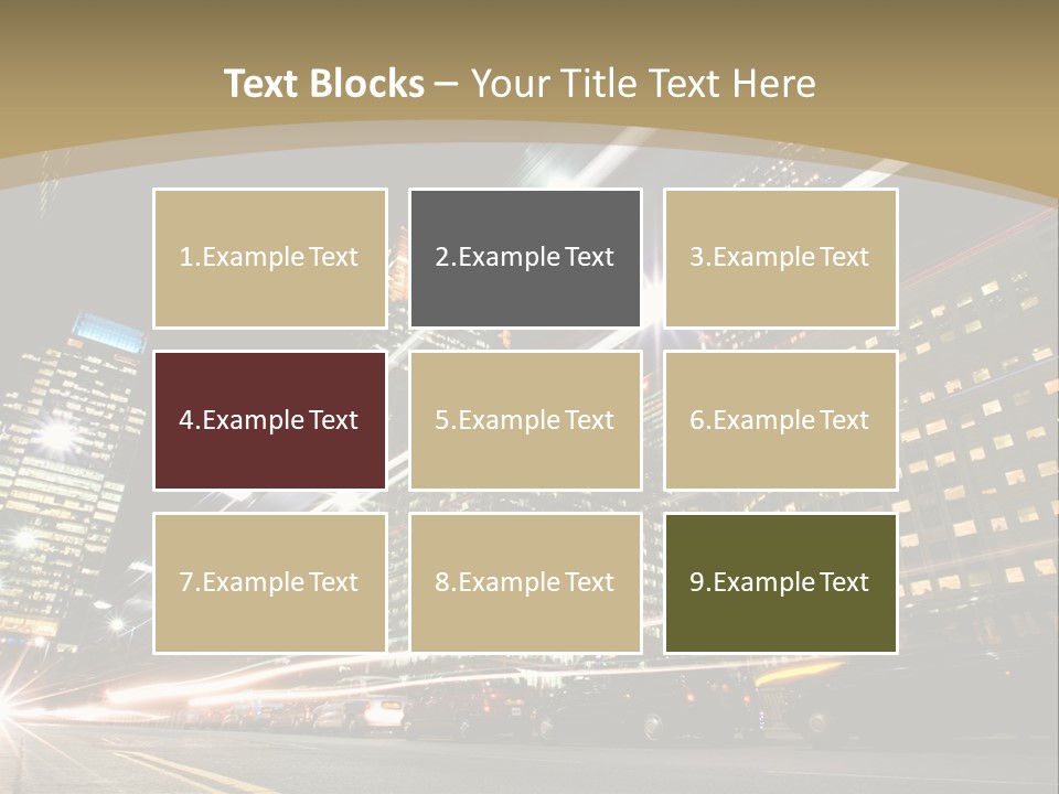 Nightime In The Financial City District PowerPoint Template