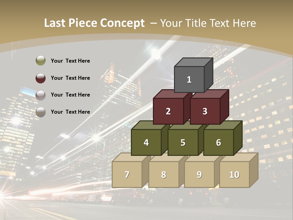 Nightime In The Financial City District PowerPoint Template