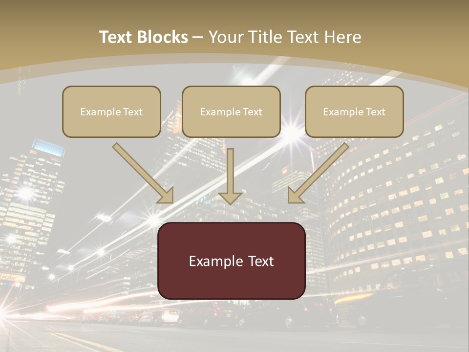 Nightime In The Financial City District PowerPoint Template