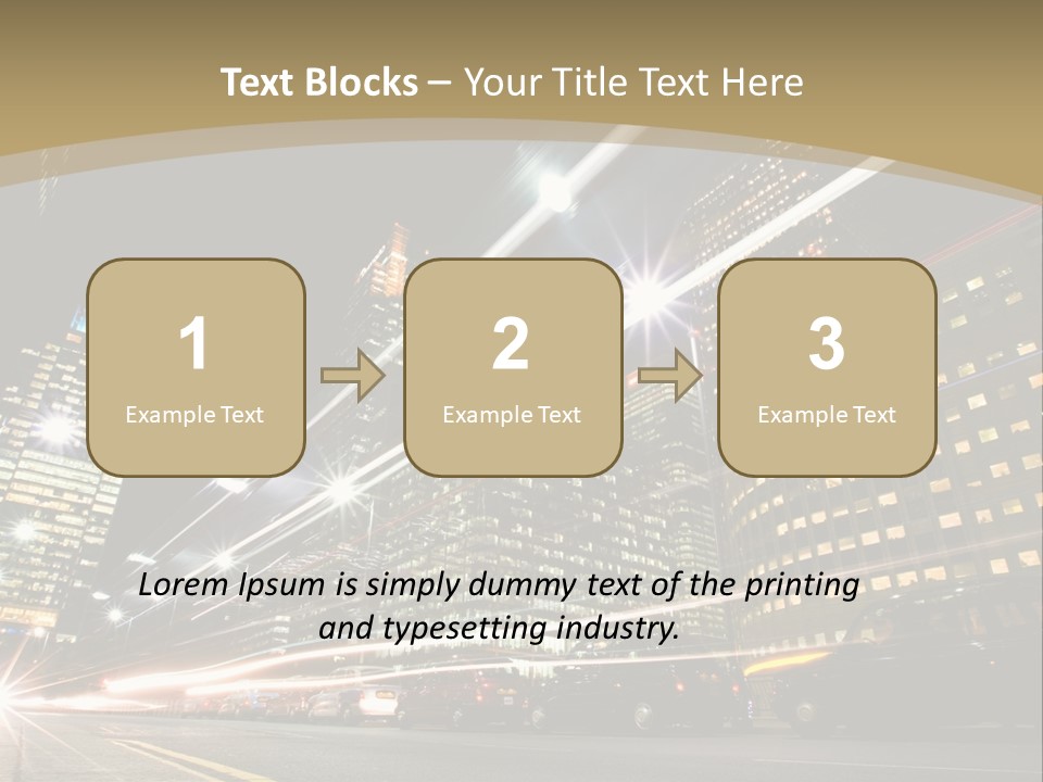 Nightime In The Financial City District PowerPoint Template