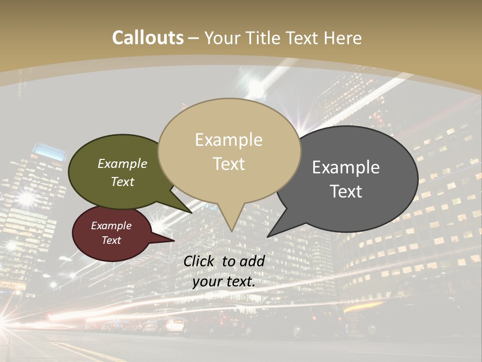 Nightime In The Financial City District PowerPoint Template
