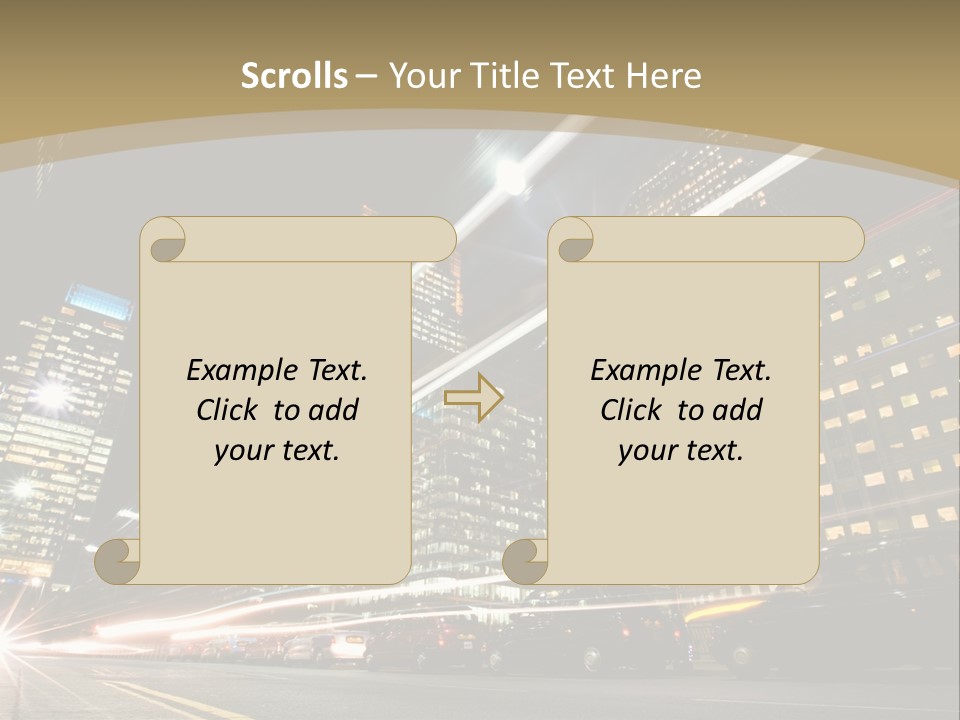 Nightime In The Financial City District PowerPoint Template