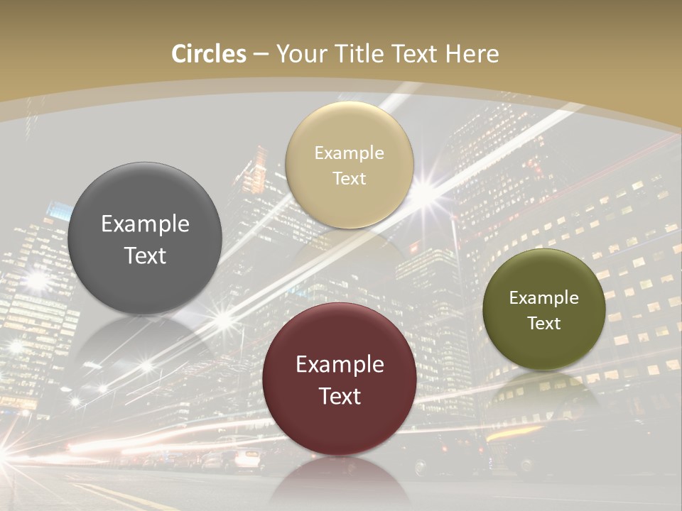 Nightime In The Financial City District PowerPoint Template