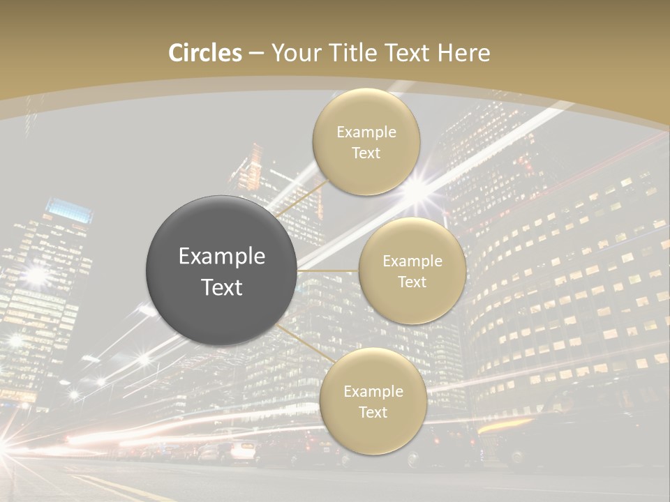 Nightime In The Financial City District PowerPoint Template