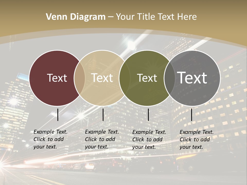 Nightime In The Financial City District PowerPoint Template