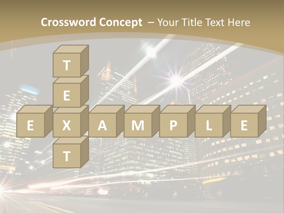 Nightime In The Financial City District PowerPoint Template