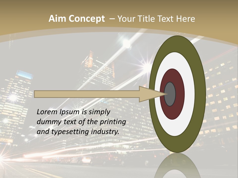 Nightime In The Financial City District PowerPoint Template