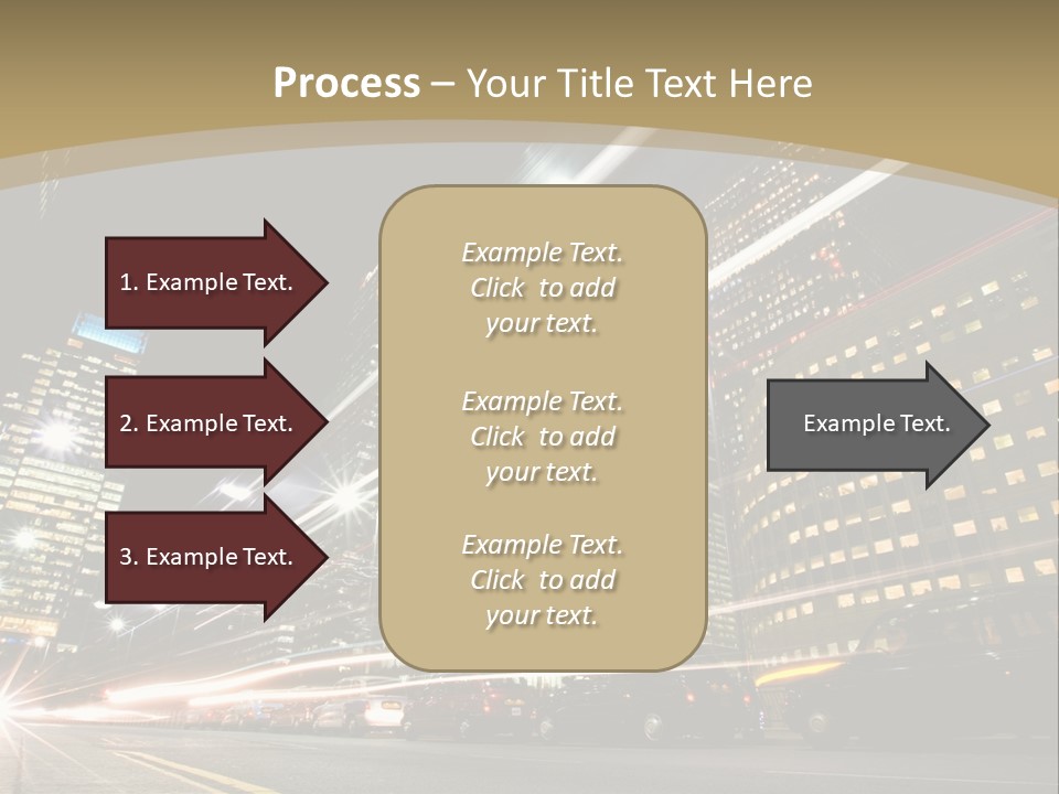 Nightime In The Financial City District PowerPoint Template