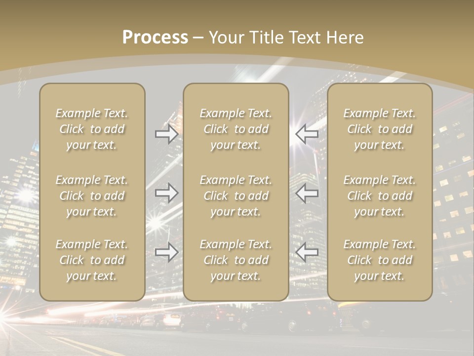 Nightime In The Financial City District PowerPoint Template