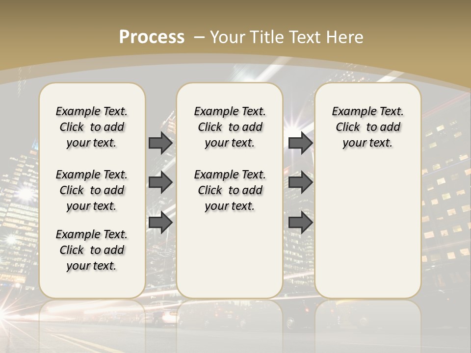 Nightime In The Financial City District PowerPoint Template