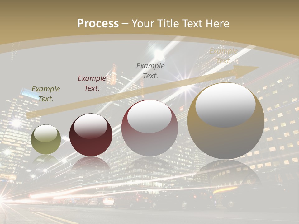 Nightime In The Financial City District PowerPoint Template