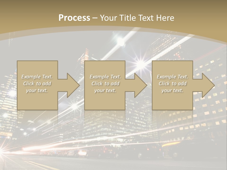 Nightime In The Financial City District PowerPoint Template