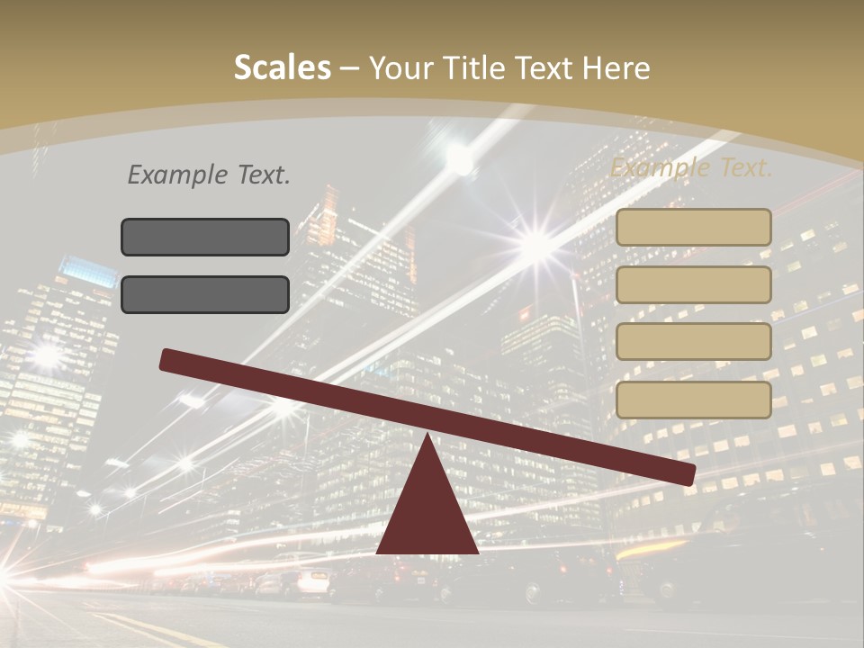 Nightime In The Financial City District PowerPoint Template