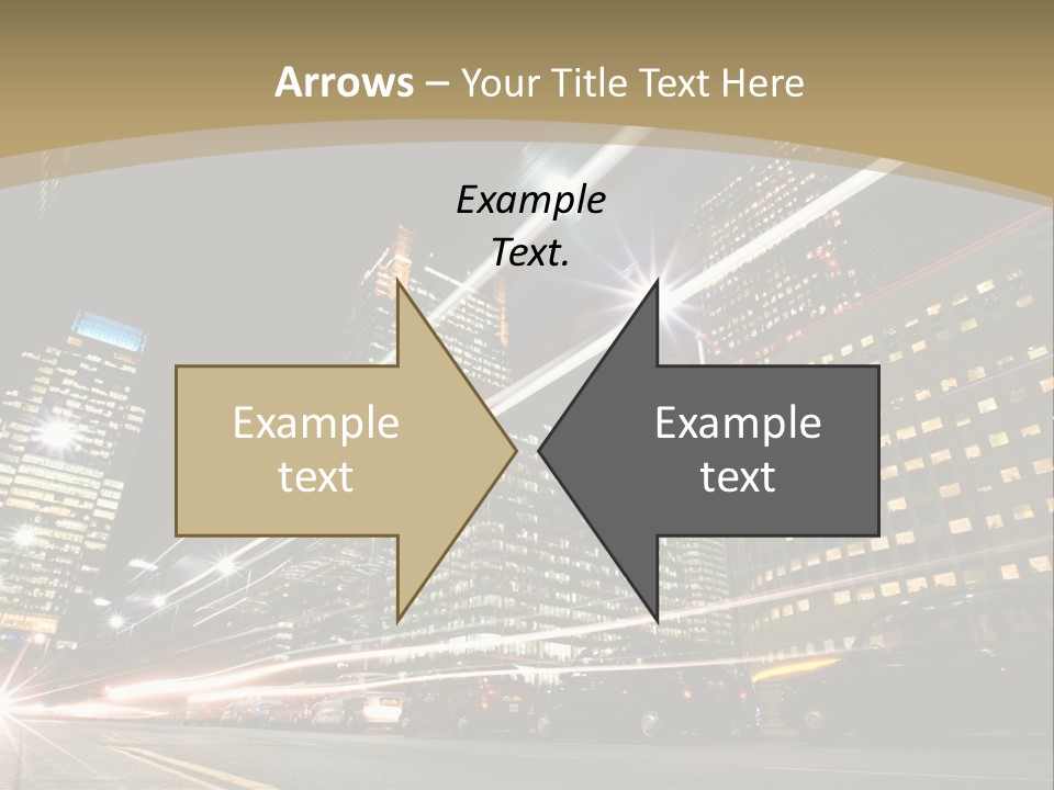 Nightime In The Financial City District PowerPoint Template