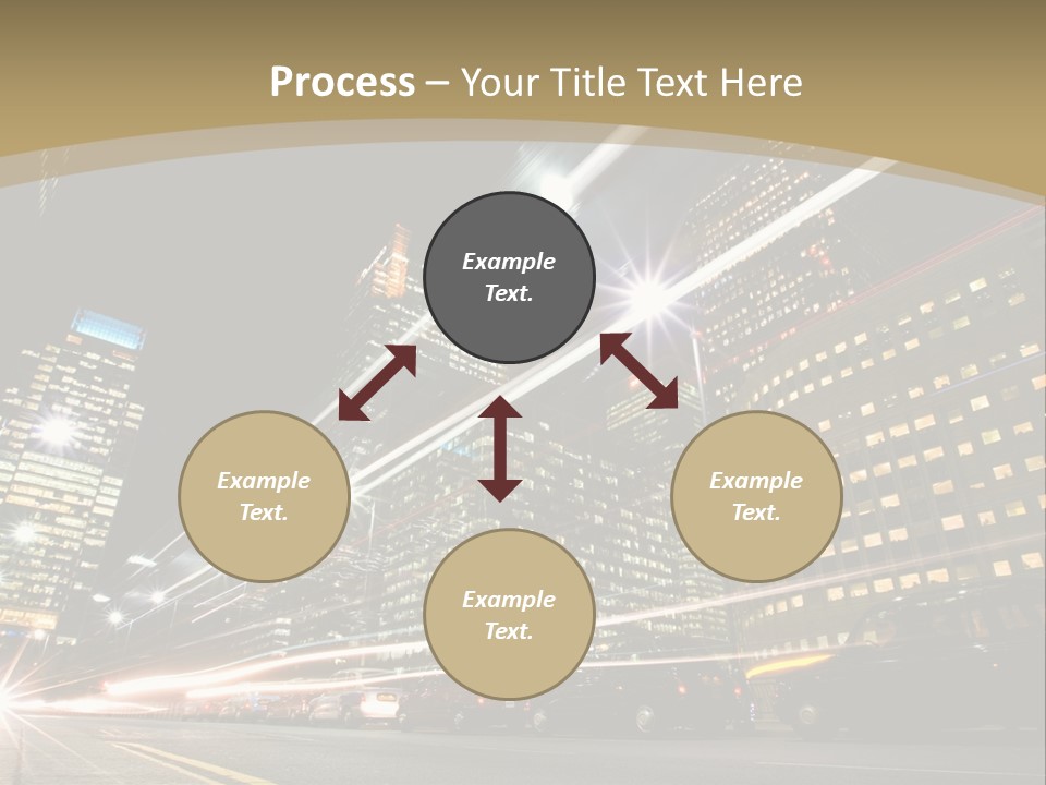 Nightime In The Financial City District PowerPoint Template