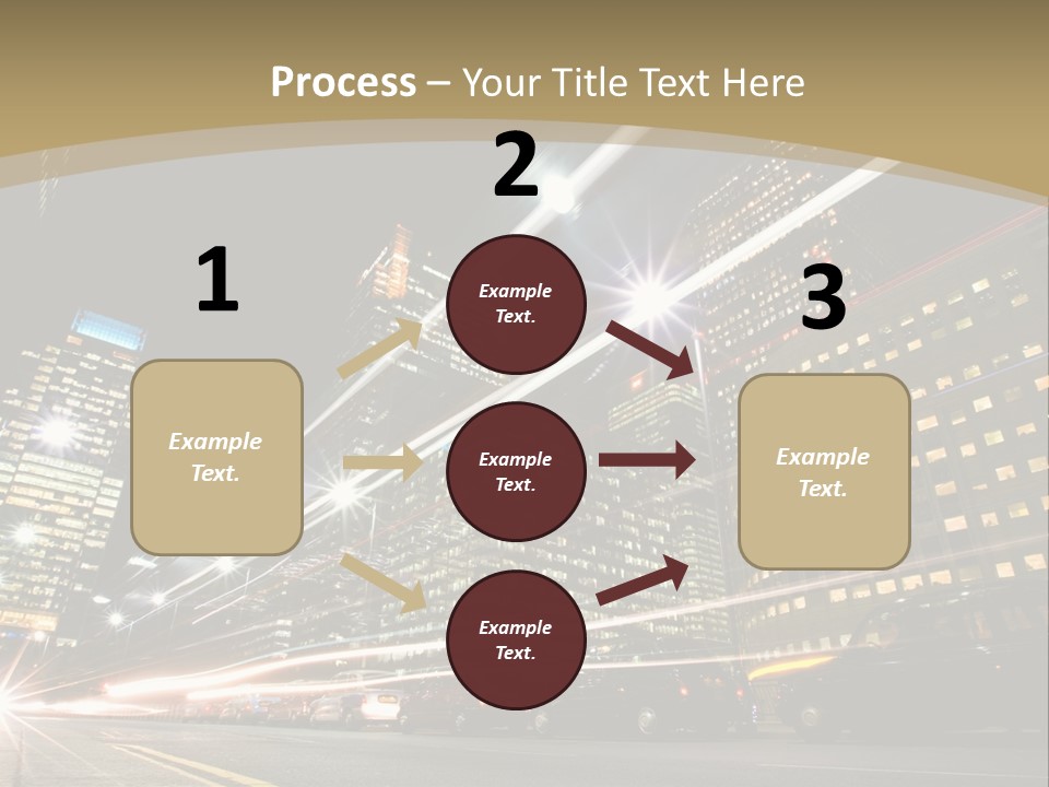 Nightime In The Financial City District PowerPoint Template