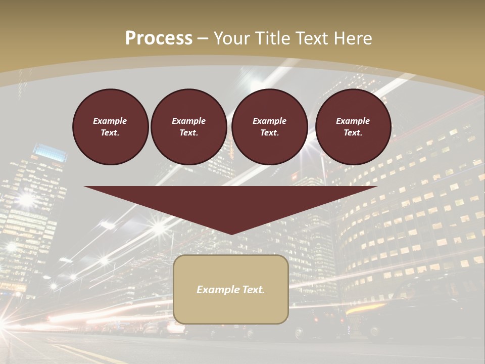 Nightime In The Financial City District PowerPoint Template