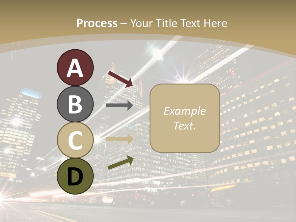 Nightime In The Financial City District PowerPoint Template