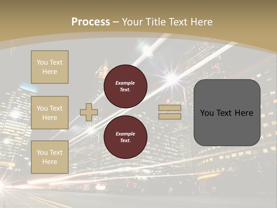 Nightime In The Financial City District PowerPoint Template
