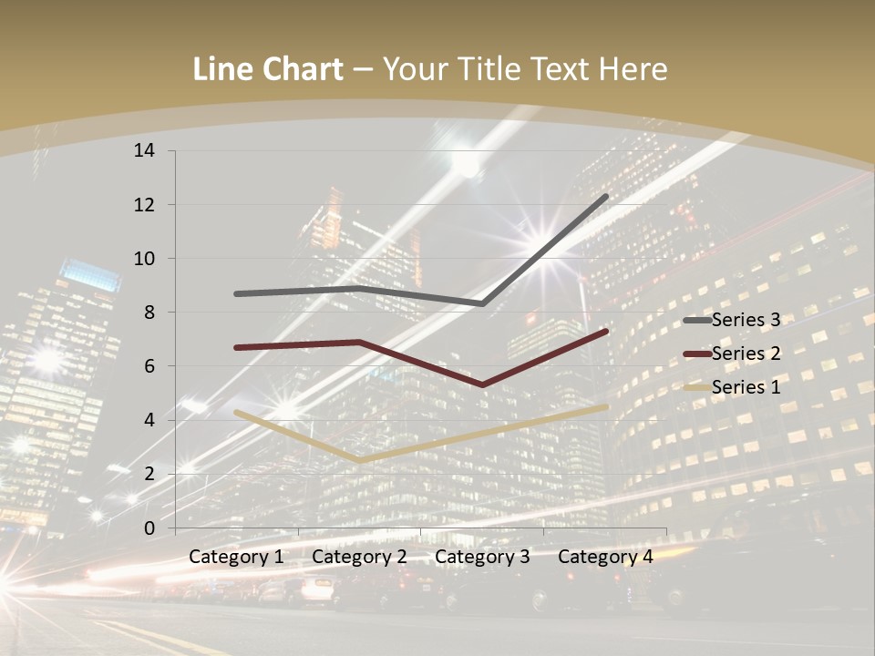 Nightime In The Financial City District PowerPoint Template