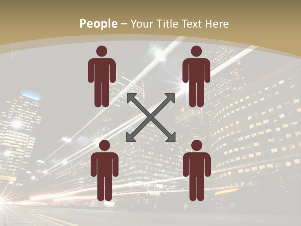 Nightime In The Financial City District PowerPoint Template