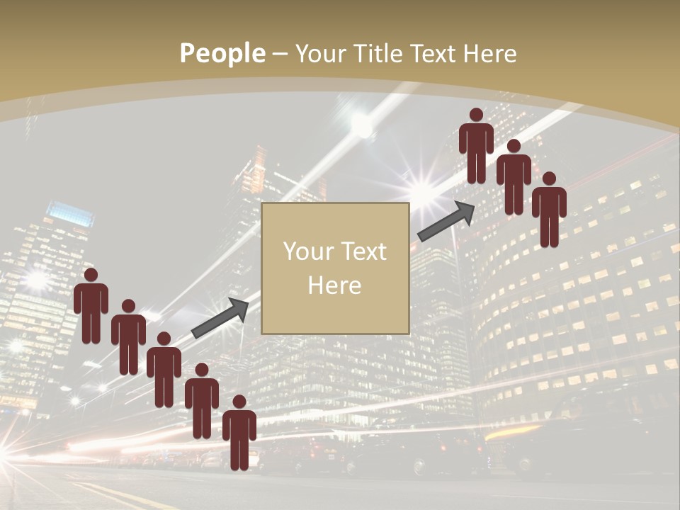 Nightime In The Financial City District PowerPoint Template