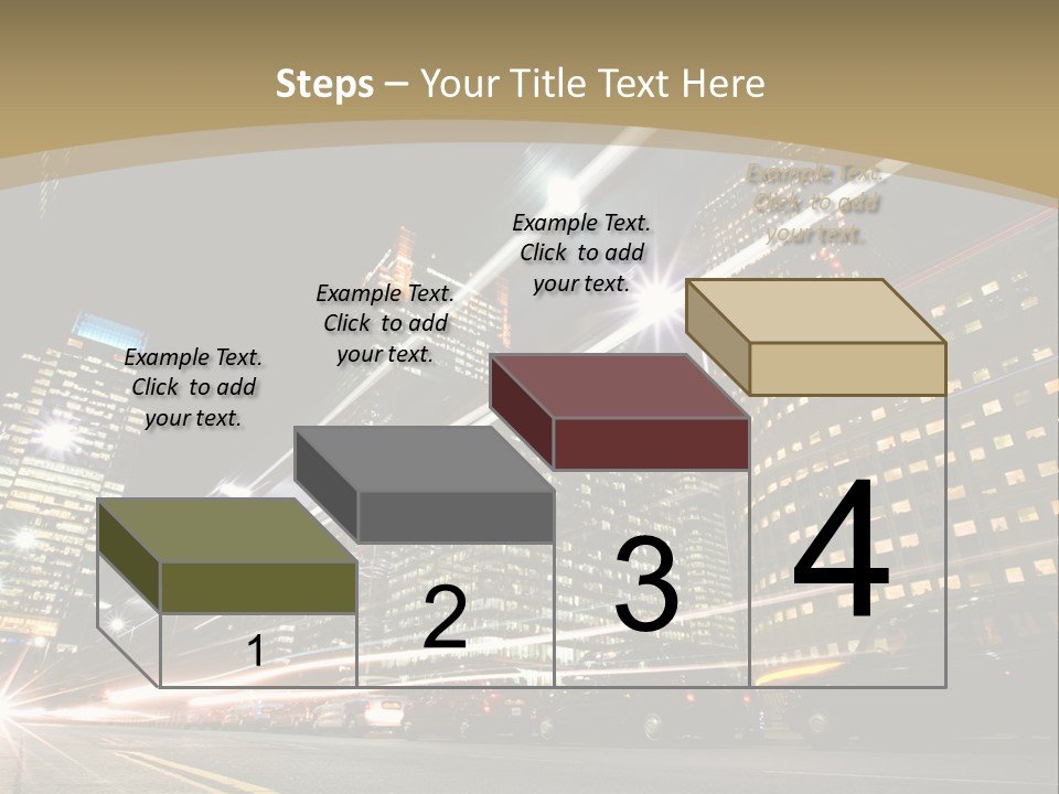 Nightime In The Financial City District PowerPoint Template