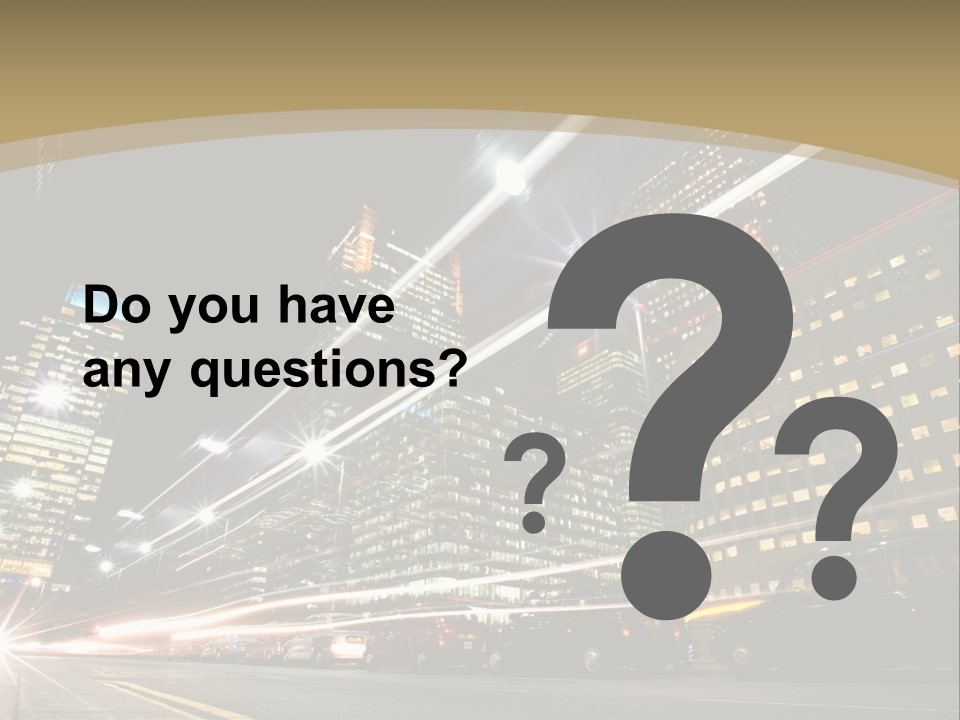 Nightime In The Financial City District PowerPoint Template