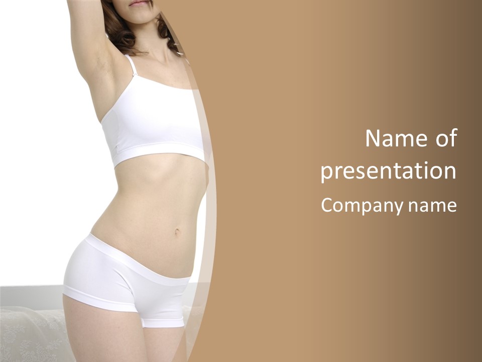 Body Of Young Woman Over White Background PowerPoint Template