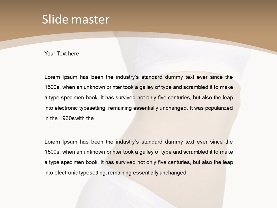 Body Of Young Woman Over White Background PowerPoint Template