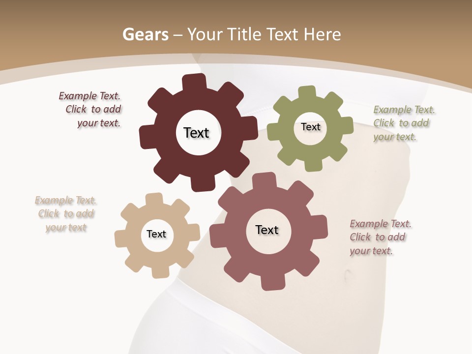 Body Of Young Woman Over White Background PowerPoint Template