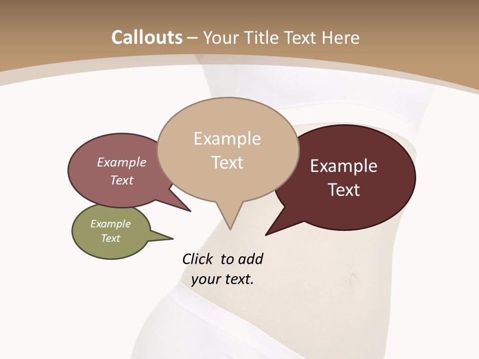 Body Of Young Woman Over White Background PowerPoint Template