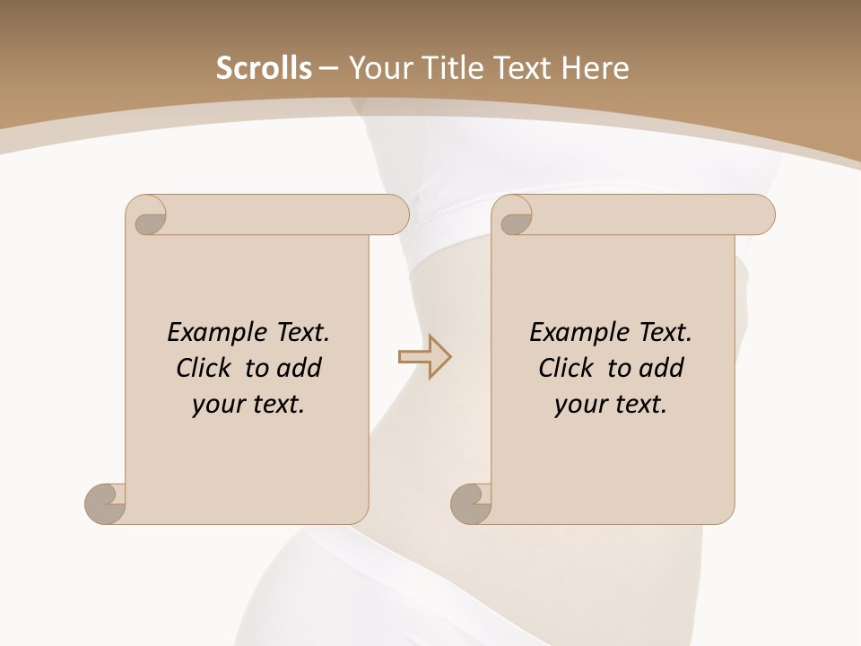 Body Of Young Woman Over White Background PowerPoint Template