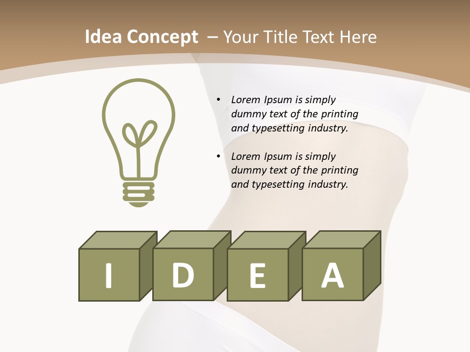 Body Of Young Woman Over White Background PowerPoint Template