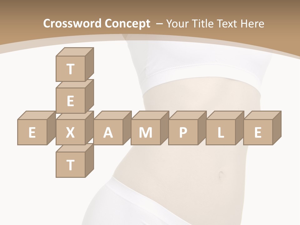 Body Of Young Woman Over White Background PowerPoint Template