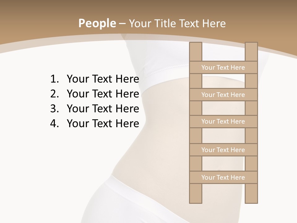 Body Of Young Woman Over White Background PowerPoint Template