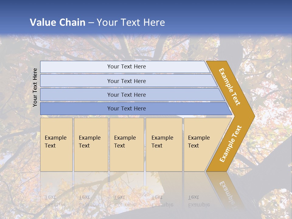 Looking Up Autumn Leaves, London England Uk PowerPoint Template
