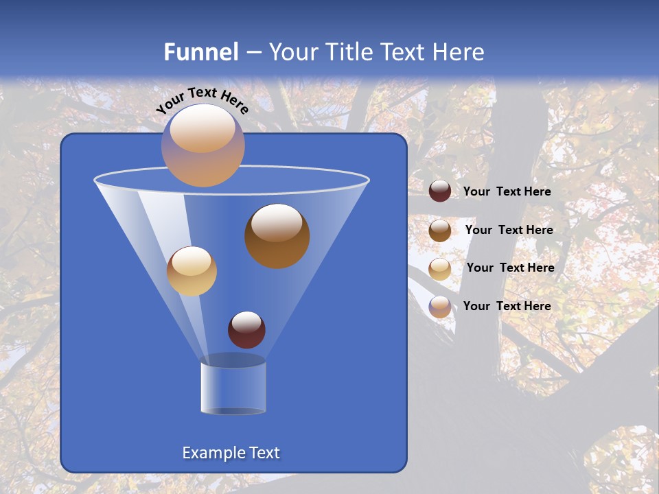 Looking Up Autumn Leaves, London England Uk PowerPoint Template