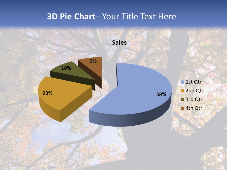 Looking Up Autumn Leaves, London England Uk PowerPoint Template