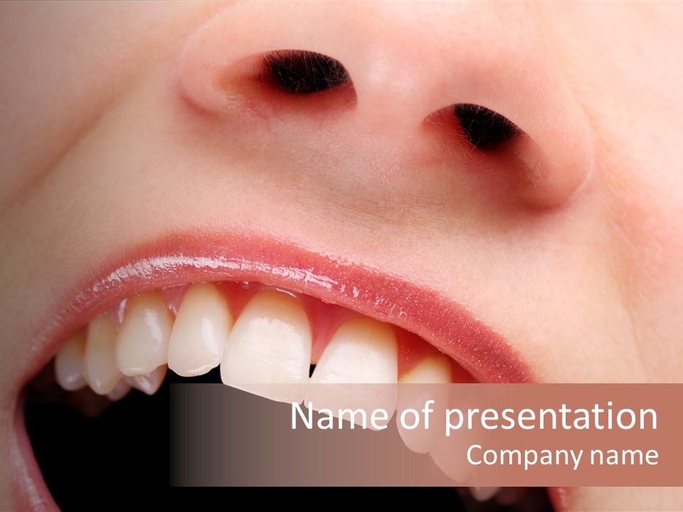 Female With Healthy Mouth And Teeth PowerPoint Template