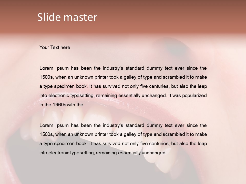 Female With Healthy Mouth And Teeth PowerPoint Template