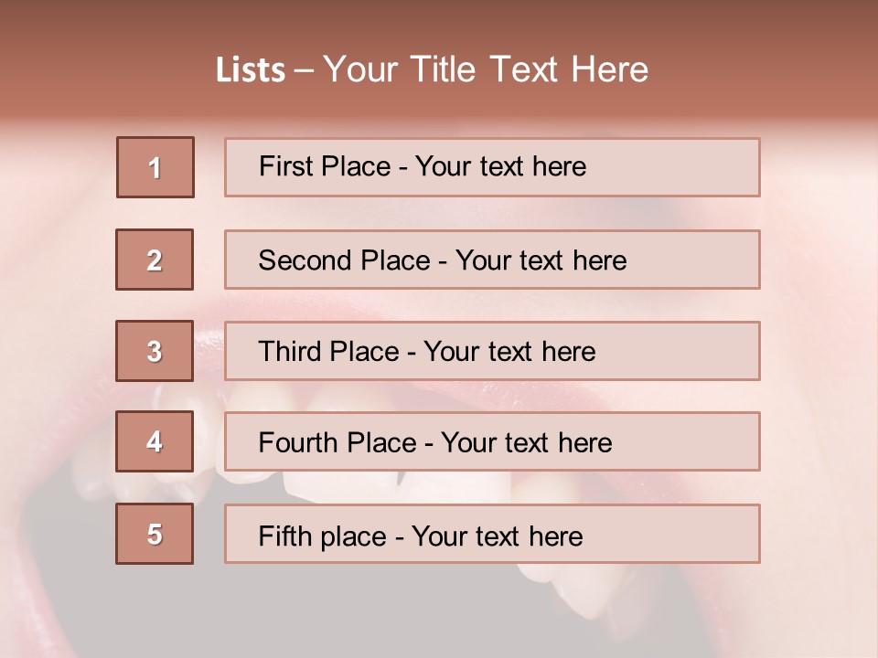 Female With Healthy Mouth And Teeth PowerPoint Template