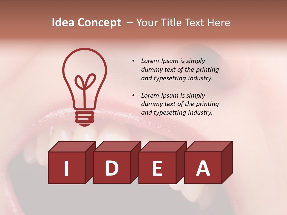 Female With Healthy Mouth And Teeth PowerPoint Template