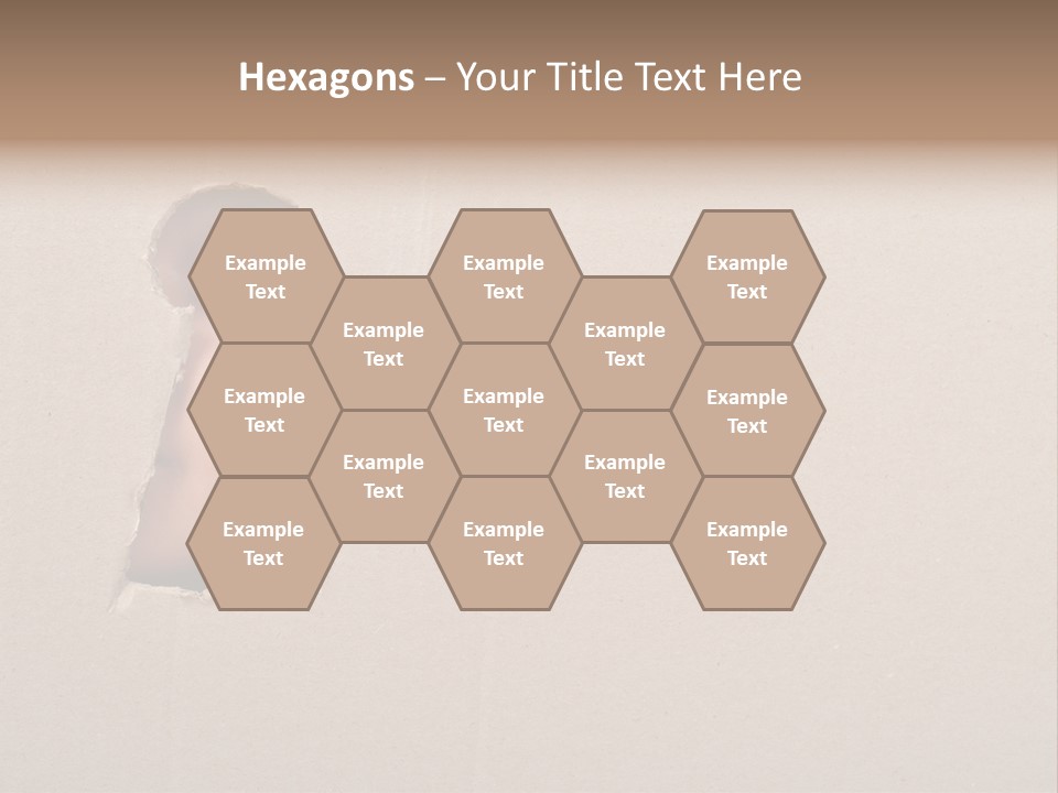Eye Looking Through A Conceptual Keyhole On Cardboard, Close Up PowerPoint Template