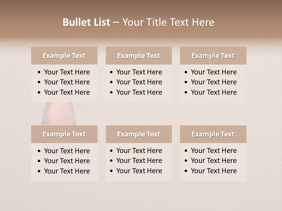 Eye Looking Through A Conceptual Keyhole On Cardboard, Close Up PowerPoint Template