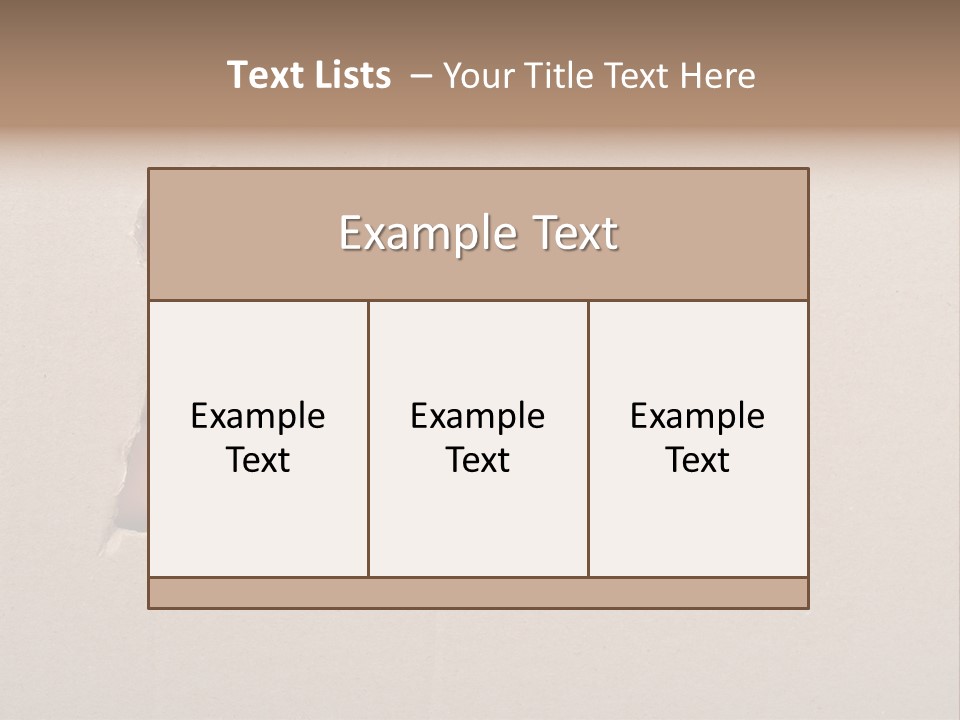 Eye Looking Through A Conceptual Keyhole On Cardboard, Close Up PowerPoint Template