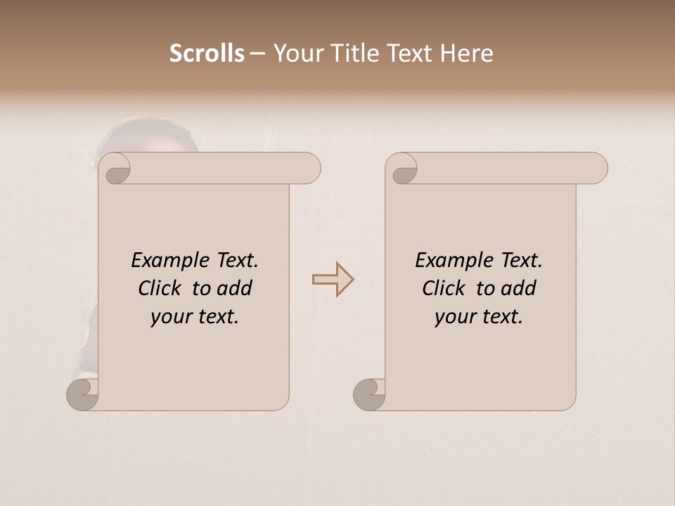 Eye Looking Through A Conceptual Keyhole On Cardboard, Close Up PowerPoint Template
